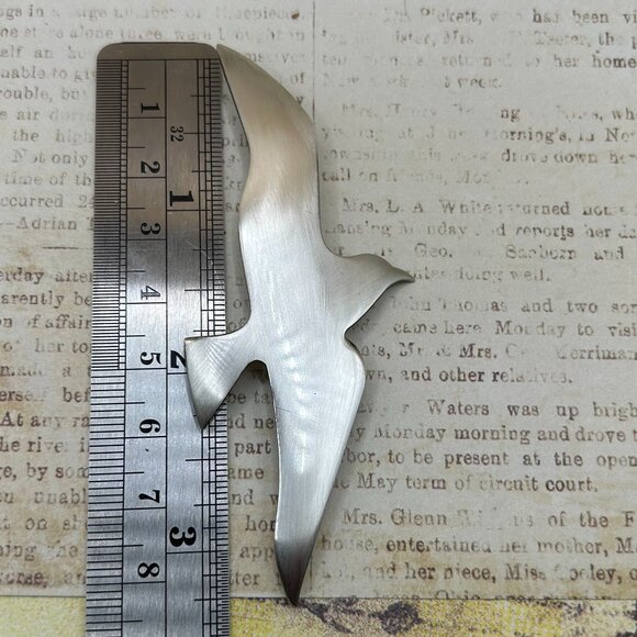 Huge Vintage Soaring Bird Gull Dove International Sterling Silver Brooch Pin - Picture 2 of 15